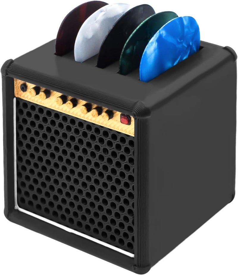 KCMOSGI Guitar Picks Holder Box, Amp Pick Holder with 5 Guitar Picks, Guitar Pick Box for Guitar, Bass, Ukulele - Image 1